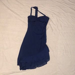 A navy blue dress